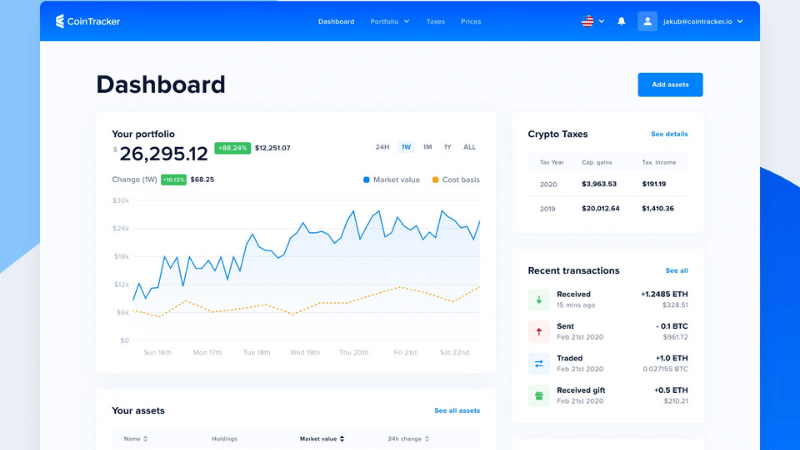 Cointracker dashboard