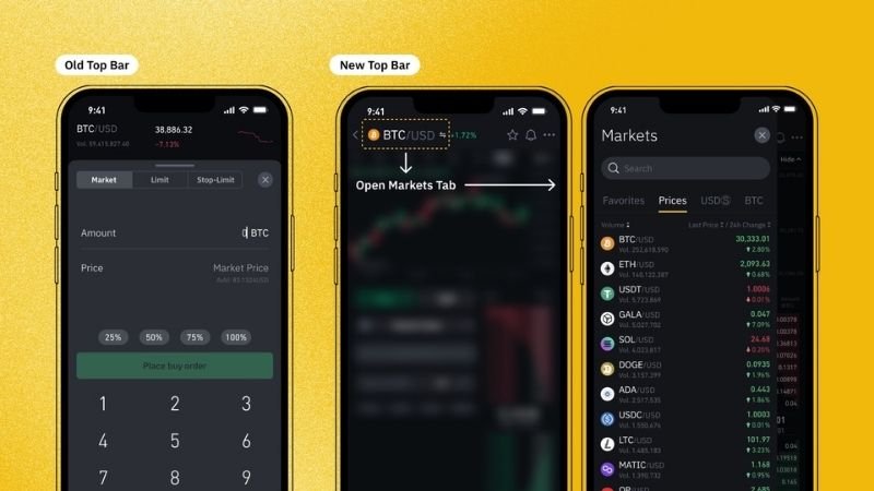 The user-friendly interface of the Binance App