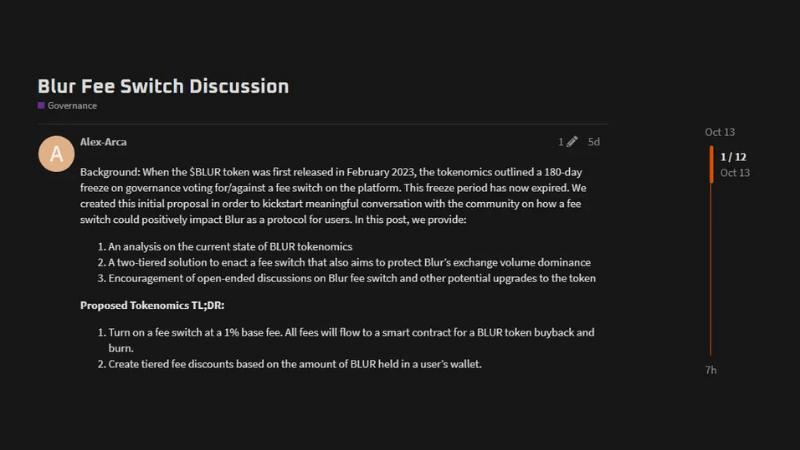 Example of a fee switch proposal